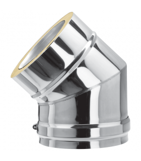 Coude ISOLÉ INOX & NOIR - 45° - DIAM 100