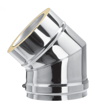 Coude ISOLÉ INOX & NOIR - 45° - DIAM 80