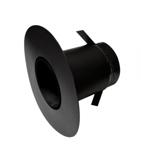 Raccord boisseau poêle avec plaque ronde Ferrolux Noir Ø 130 mm