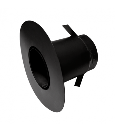 Raccord boisseau poêle avec plaque ronde Ferrolux Noir Ø 150mm