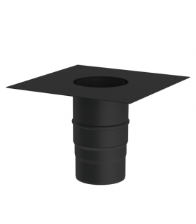 Raccord boisseau poêle avec plaque carrée Ferrolux Noir Ø 180mm